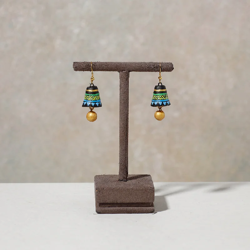 Clearance Sale On High-End Jewelry Collections Miniature Handpainted Terracotta Jhumki Earrings