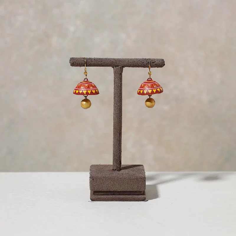 Seasonal Jewelry Sale – Upgrade Your Collection Miniature Handpainted Terracotta Jhumki Earrings