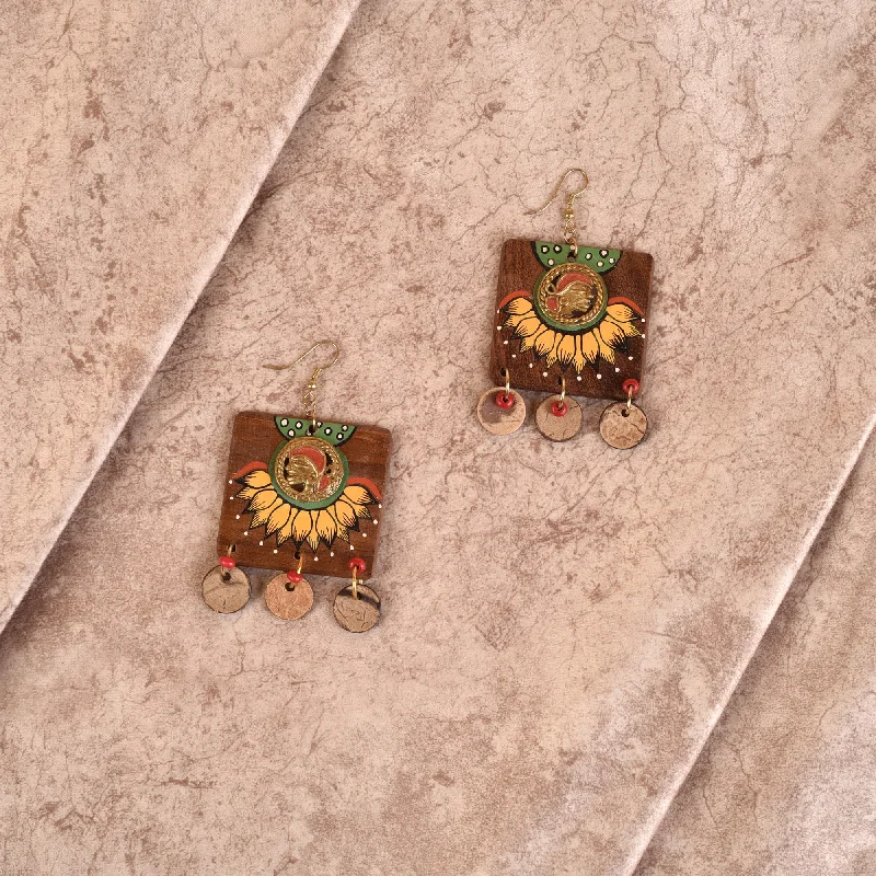 Dainty Floral Jewelry For Feminine Elegance Butterfly-X' Handcrafted Tribal Wooden Earrings