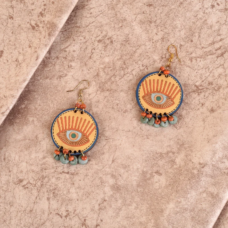 Premium Jewelry At Special Low Prices For A Limited Time Evil Eye-III' Handcrafted Tribal Wooden Earrings