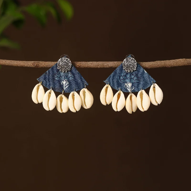 Diya Fabart Shell Work Earrings