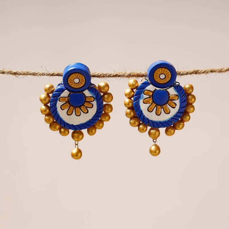 Premium Jewelry At Promotional Prices – Shine Today Bishnupur Handpainted Terracotta Stud Earrings