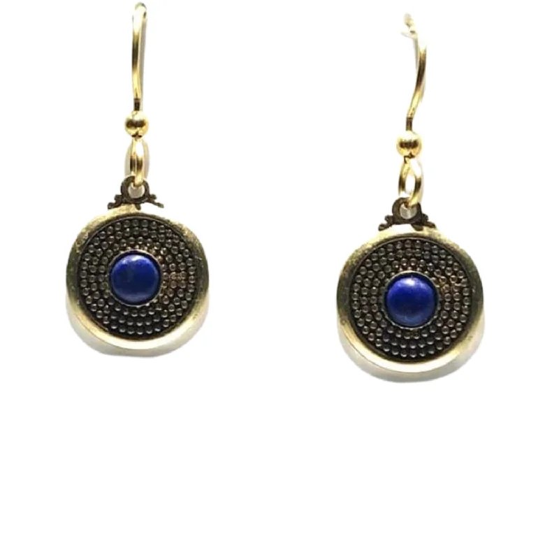 Limited-Time Jewelry Sale – Don't Miss Out On Dazzling Discounts Silver Forest Beaded Circle with Round Lapis Stone Pierced Earrings