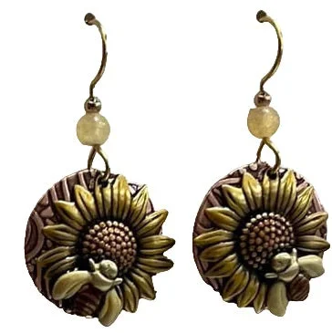 Once-A-Year Jewelry Sale – Grab Your Favorites Now Silver Forest Bee on Sunflower Earrings