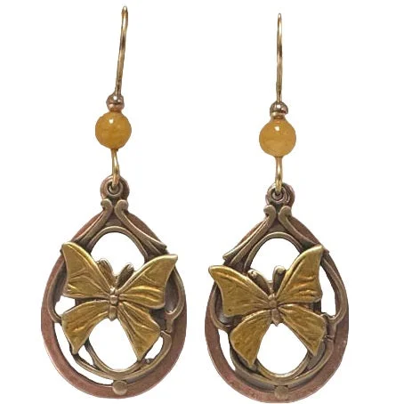 Jewelry Clearance Event – Stock Up Before It's Over Silver Forest Butterfly in Teardrop Earrings