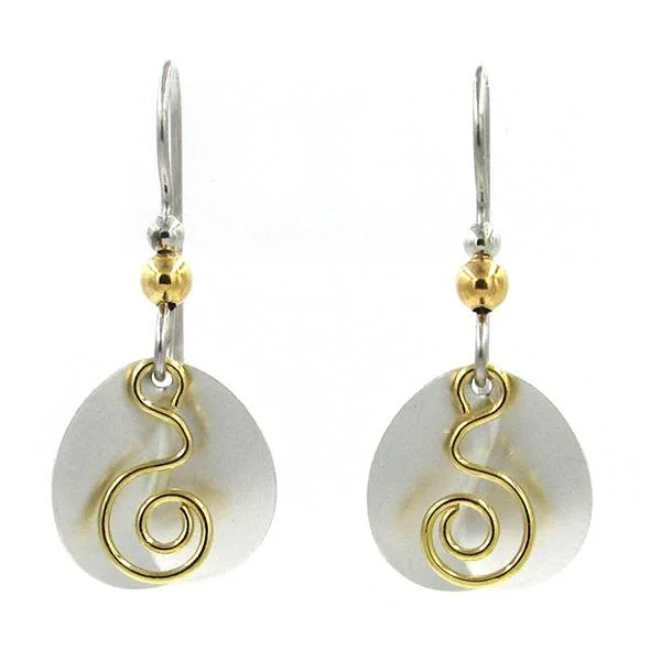 Timeless Elegance, Temporary Discounts – Act Fast Silver Forest Earrings Gold Coil on White Circle