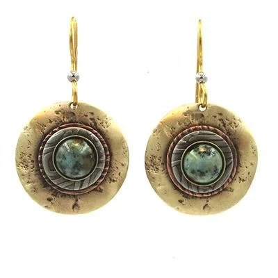 The Ultimate Jewelry Sale – Shop Premium Styles Silver Forest Earrings Gold Round with Green Stone