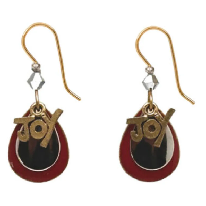 Affordable Glamour – Premium Jewelry At Special Prices Silver Forest Earrings Golden Joy Charm on Layered Black and Red Teardrop