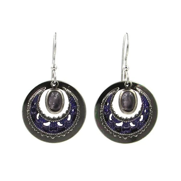 Get The Best Deals On Timeless Jewelry Pieces Silver Forest Earrings Silver Black Stone with Round Filigree