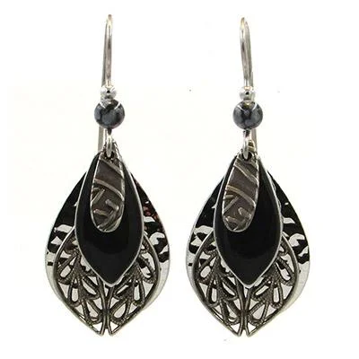 Don't Miss These Dazzling Jewelry Discounts Silver Forest Earrings Silver Black Tear Filigree