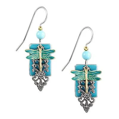 Shop Handcrafted Jewelry At Special Promotional Rates Silver Forest Earrings Silver Blue Dragonfly