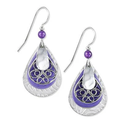 Affordable Luxury Jewelry – Style At A Great Price Silver Forest Earrings Silver Purple Tear Filigree