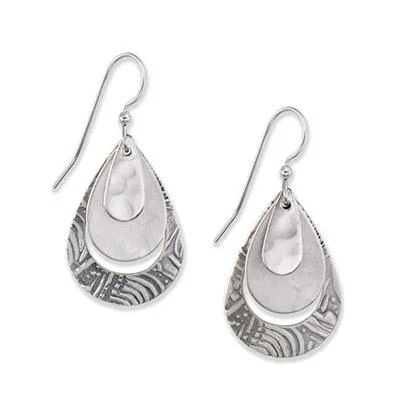 Personalized Jewelry At Special Discount Rates Silver Forest Earrings Silver Triple Layer Teardrops