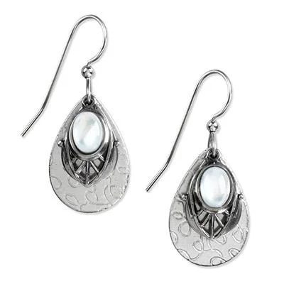 Jewelry Deals That Outshine The Rest Silver Forest Earrings Silver White Stone Filigree on Teardrop
