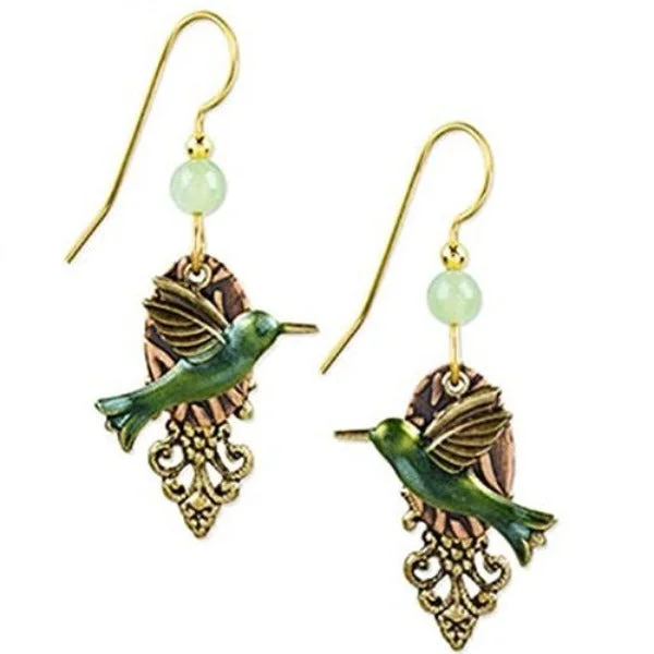 Shop Elegant Jewelry At Unbeatable Prices Silver Forest Hummingbird Dangle 18K Gold-Plated Earrings