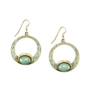 Don't Miss Out On Bestselling Jewelry At Special Prices Silver Forest Jewelry Large Hoops With Adventurine Stone Dangle Earrings
