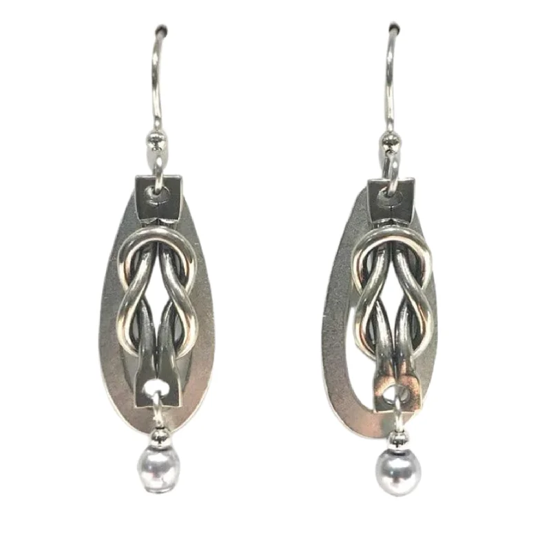 Shine Without Limits – Jewelry Sale Happening Now Silver Forest Knot in Oval and Bead Drop Earrings
