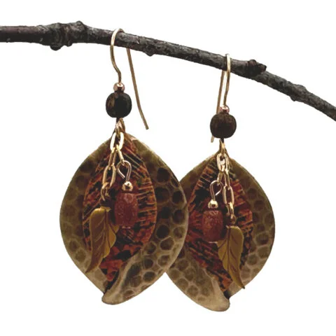 Luxury Meets Affordability – Jewelry Sale Live Now Silver Forest Leaf and Bead on Layers Drop Pierced Earrings