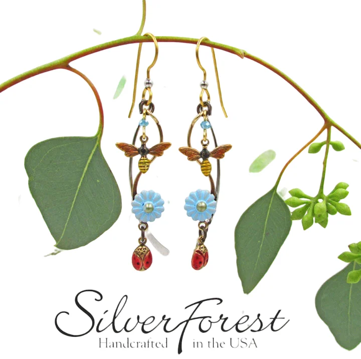 Elegant Jewelry, Exclusive Prices – Shop Now Silver Forest Trio Garden Images Pierced Earrings