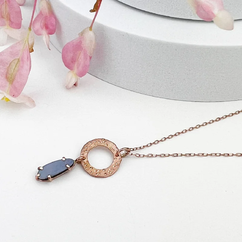 Luxury Handcrafted Jewelry For Elegant Looks 14k Rose Gold Dainty Opal Necklace