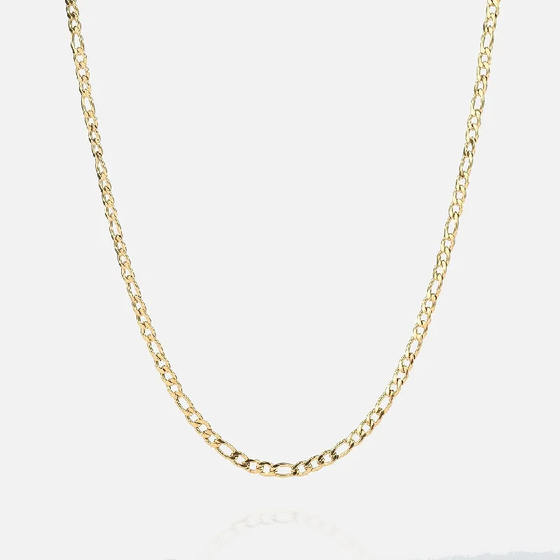 Personalized Engraved Jewelry For Meaningful Gifts 3mm Figaro Chain - Gold