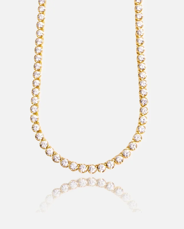 Glamorous Jewelry, Glamorous Deals – Shop Now 5mm Round Tennis Chain - Gold