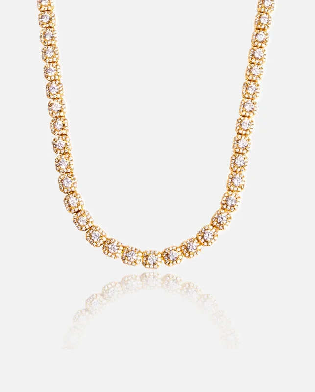 Trending Jewelry Now At Unbeatable Prices 7mm Clustered Tennis Chain - Gold