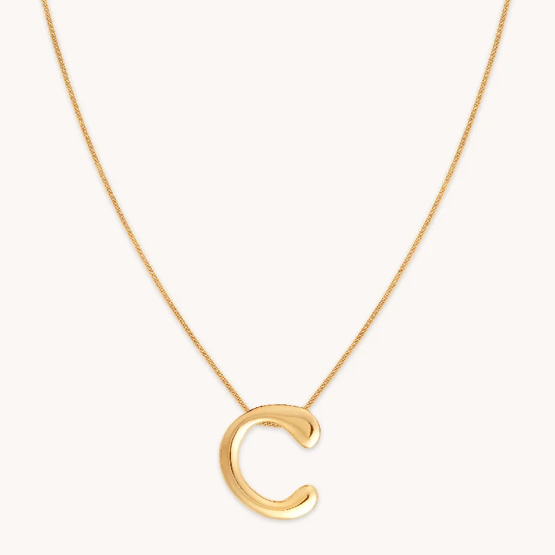 Discounted Luxury Jewelry – Shine Without The Splurge C Initial Bold Pendant Necklace in Gold Discounted Luxury Jewelry – Shine Without The Splurge C Initial Bold Pendant Necklace in Gold