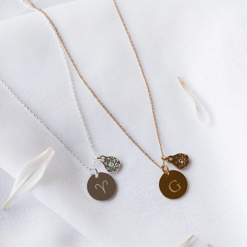 Exclusive Jewelry Sale – Sparkle For Less Carrie - Silver or Gold Stainless Steel Monogrammed Necklace