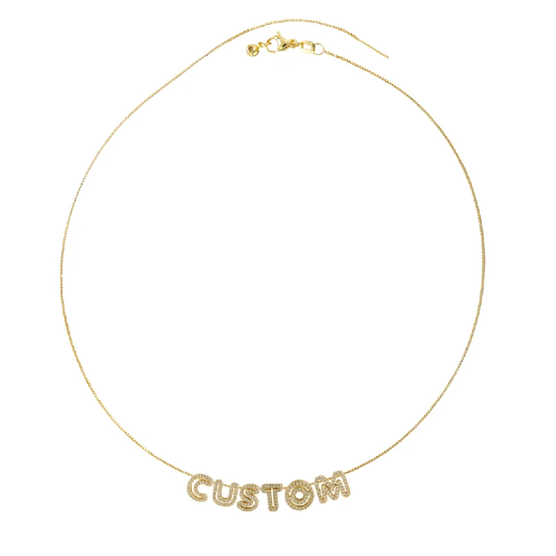 Jewelry Sale – Exclusive Styles At Lower Prices Custom Cz Cut Out Name Slider Gold Filled Necklace