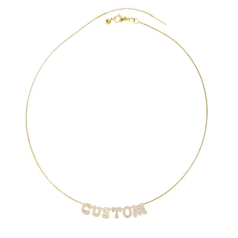 Unique Jewelry For Less – Shop The Sale Now Custom Cz Scroll Name Slider Gold Filled Necklace