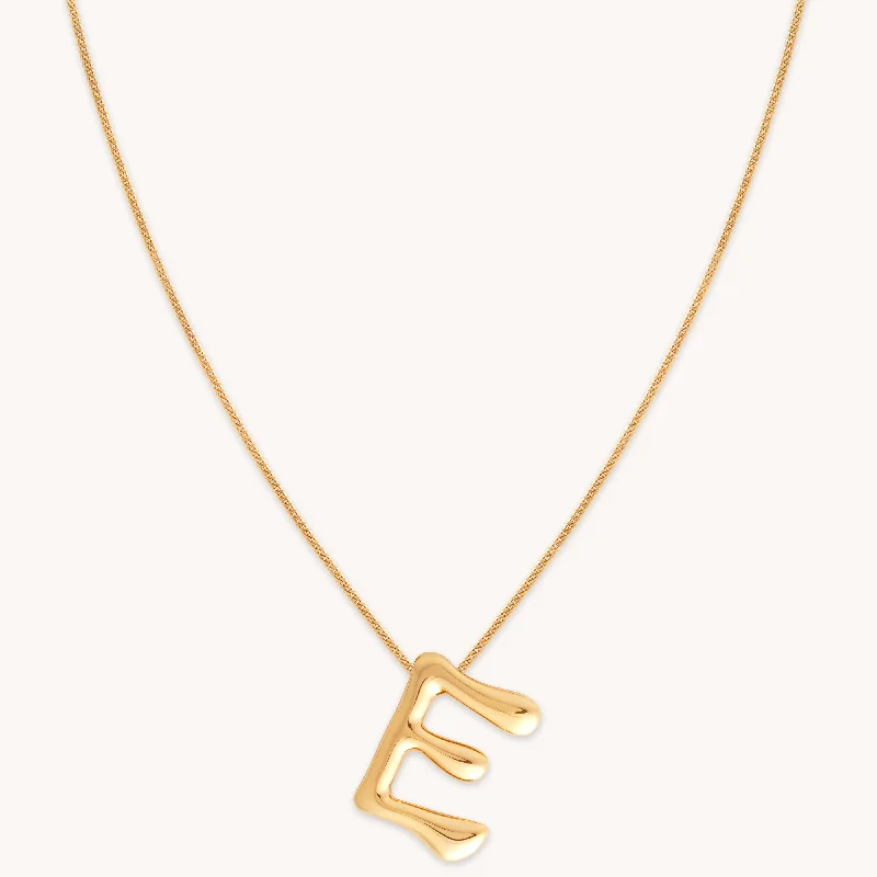 Exclusive Jewelry Sale – Sparkle For Less E Initial Bold Pendant Necklace in Gold