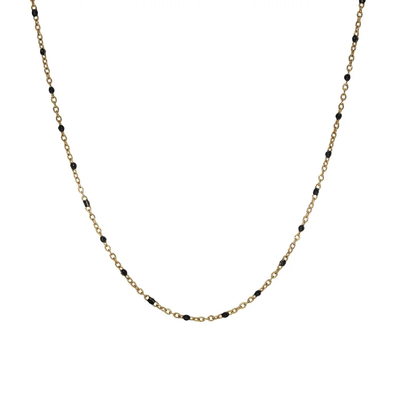 Best Jewelry Deals – Shop Premium Pieces At Great Prices Black Enamel Dotted Necklace