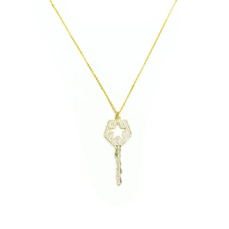 Personalized Jewelry Sale – Meaningful Gifts At Great Prices Key Pave' Start Filled Necklace