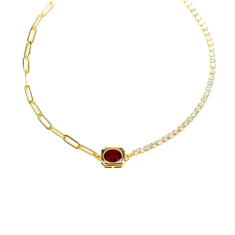 Grab Your Dream Jewelry At The Lowest Prices Red Paper Cz Necklace