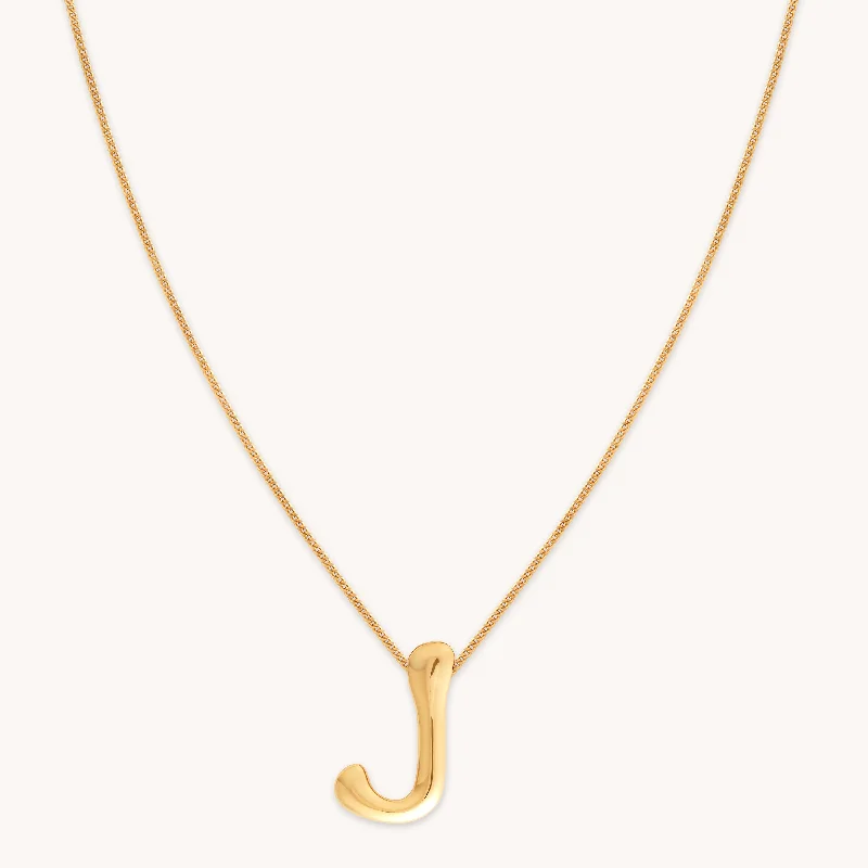 The Perfect Jewelry Piece At The Perfect Price J Initial Bold Pendant Necklace in Gold