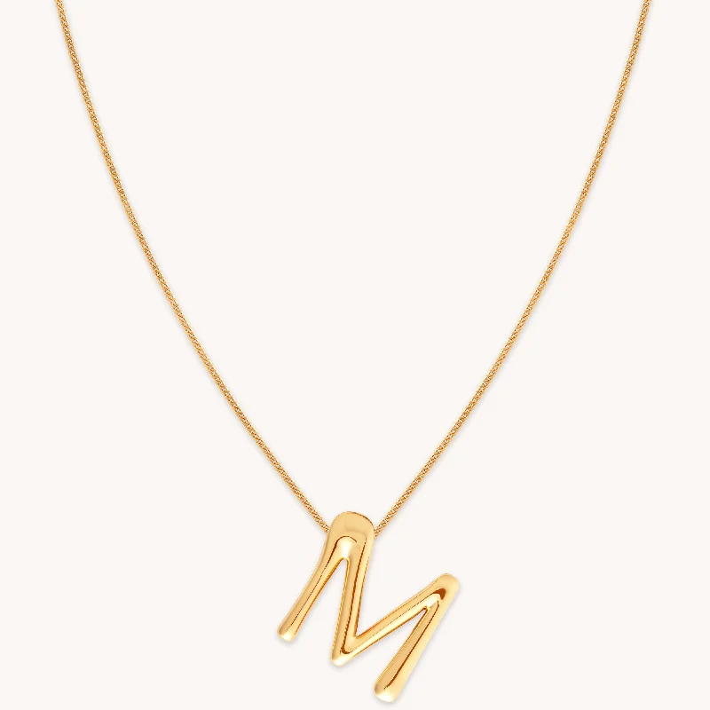 Premium Jewelry Now Available At Special Discounts M Initial Bold Pendant Necklace in Gold Premium Jewelry Now Available At Special Discounts M Initial Bold Pendant Necklace in Gold