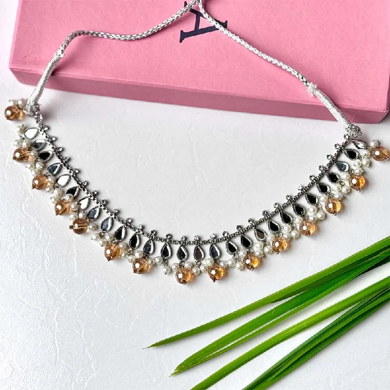 Timeless Beauty, Unbeatable Deals – Jewelry Sale On Neelum Necklace (Silver Champagne)