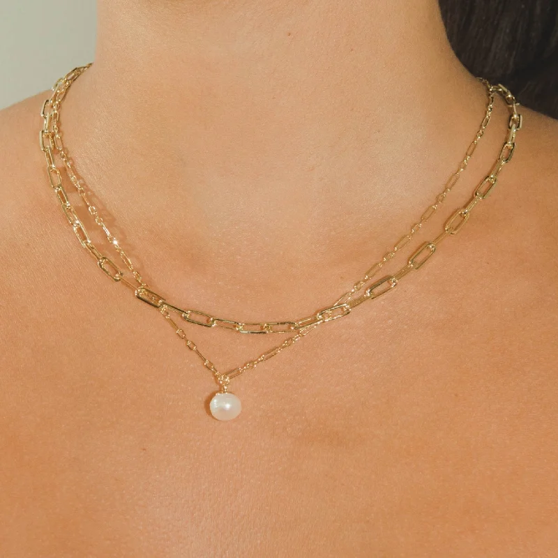 Exclusive Jewelry Sale Event – Shop Now Pearl & Chain Necklace Set - Gold