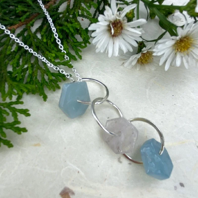 Personalized Engraved Jewelry For Meaningful Gifts Pink and Blue Jade Necklace