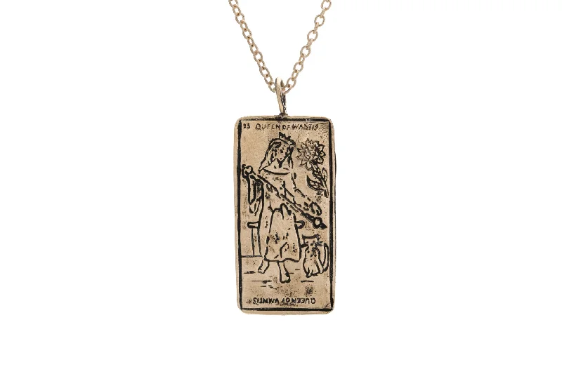 Elegant Jewelry Styles At Budget-Friendly Prices Queen of Wands Tarot Card Necklace - Ready-to-Ship