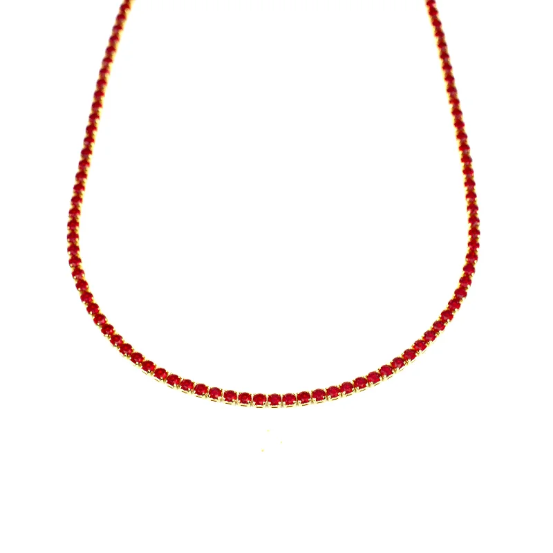 Luxury Jewelry At Unbeatable Discounts Red Cz Necklace
