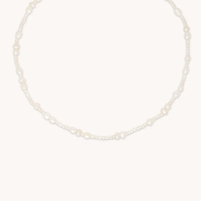 Luxury Jewelry Sale – Sparkle For Less Serenity Pearl Beaded Necklace in Silver