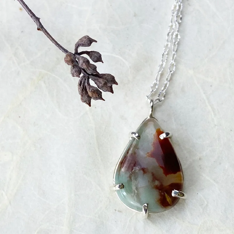 Buy More, Save More On Stunning Jewelry Designs Silver Chrysoprase Drop Necklace