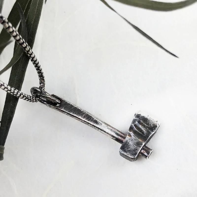 Discounted Jewelry For A Glamorous Look Silver Hatchet Necklace