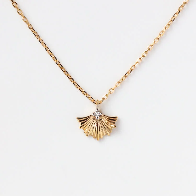 Unmissable Jewelry Sale – Shop Before It's Too Late Solid Gold Ginkgo Leaf Diamond Necklace