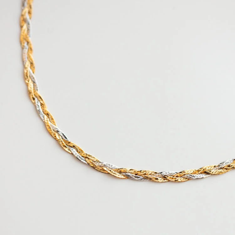 Celebrate With Sparkle – Jewelry Sale Now Live Solid Gold Mixed Metal Braided Necklace