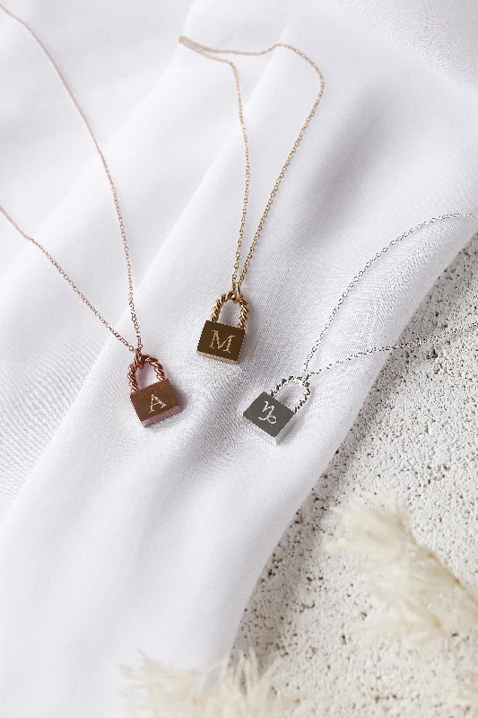 The Biggest Jewelry Sale Of The Year Is Here Sylvie - 18ct Gold or Silver Plated Monogram Padlock Necklace