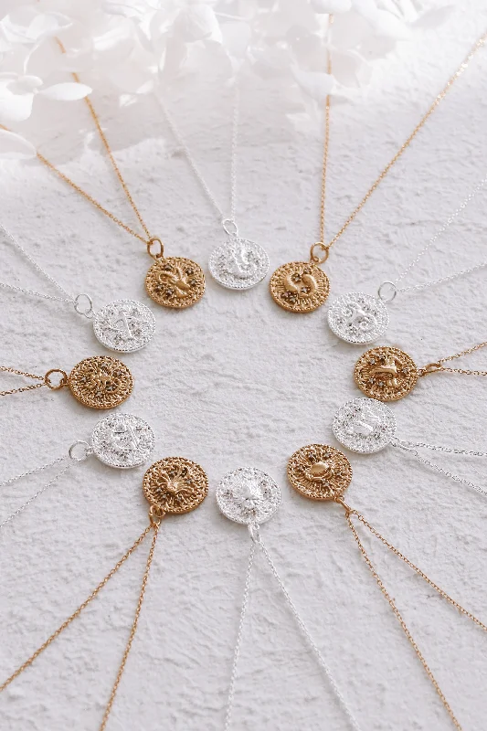 Shop Trending Jewelry With Exclusive Savings Tiarni - 18ct Gold or Silver Plated Horoscope Necklace