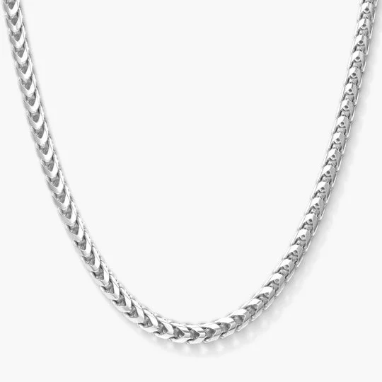 Romantic Heart-Shaped Jewelry For Special Gifts 3mm Franco Chain - White Gold